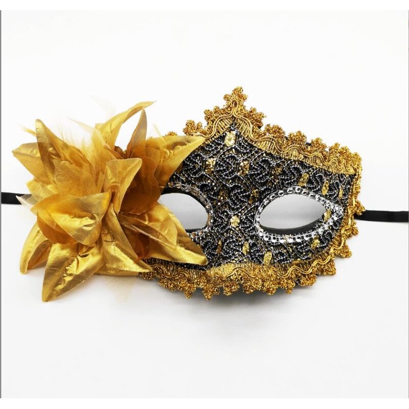 Masquerade Mask Factory - OEM Half Face Women Lace Flower Rhinestone