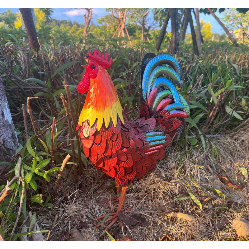 Metal Rooster Statue Factory - OEM Decorative Garden Chickens Sculpture