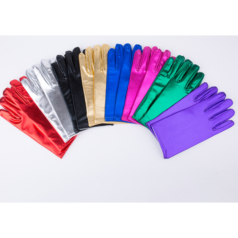 Metallic Gloves Factory - OEM Women Shiny Spandex Leather Hand Accessories