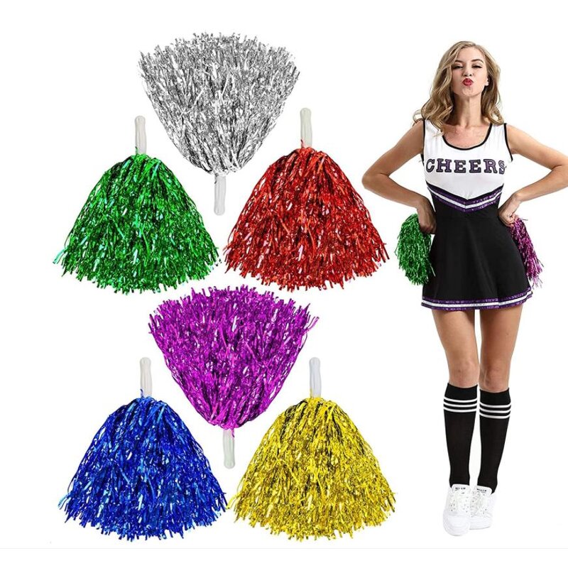 Cheerleading Pom Poms Factory - OEM Metallic Foil Tassels with Handle