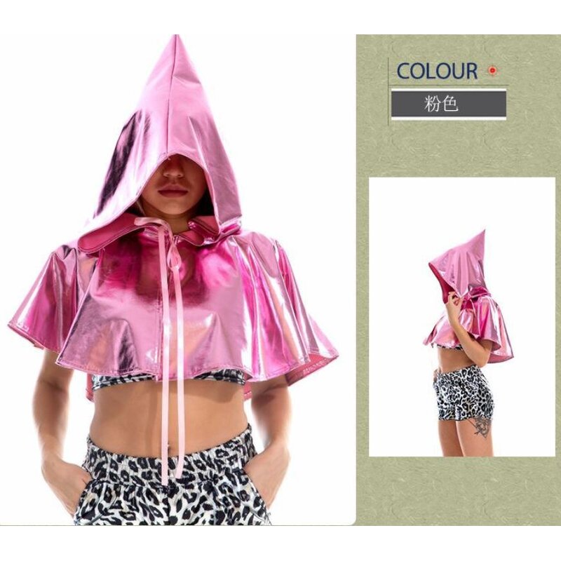 Metallic Hooded Cloak Factory - OEM Shiny Holographic Hood Cape Gothic