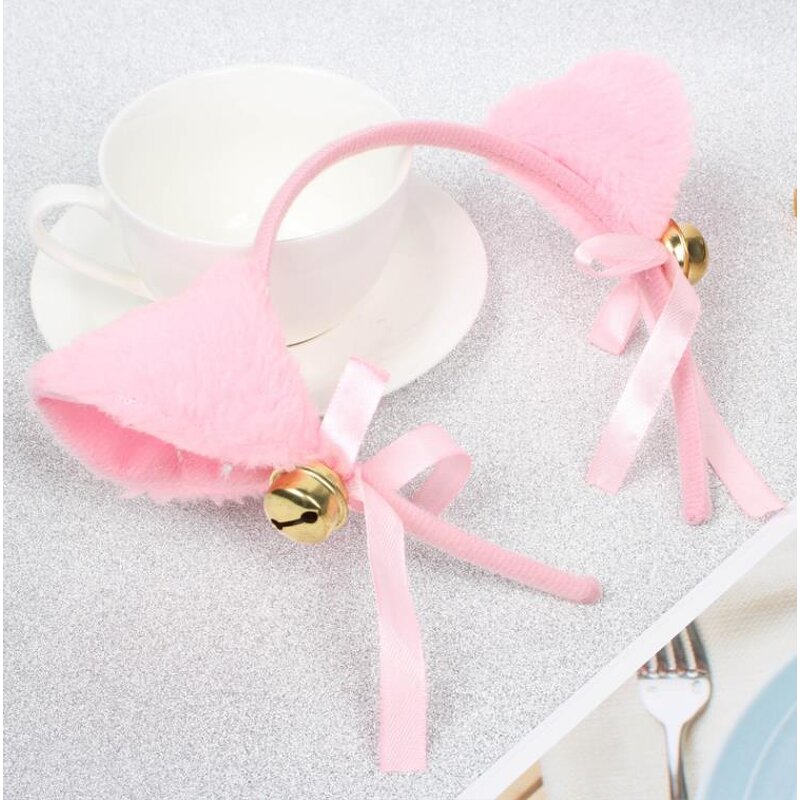 Cosplay Headband Factory - OEM Lolita Bowknot Bell Plush Cat Ear