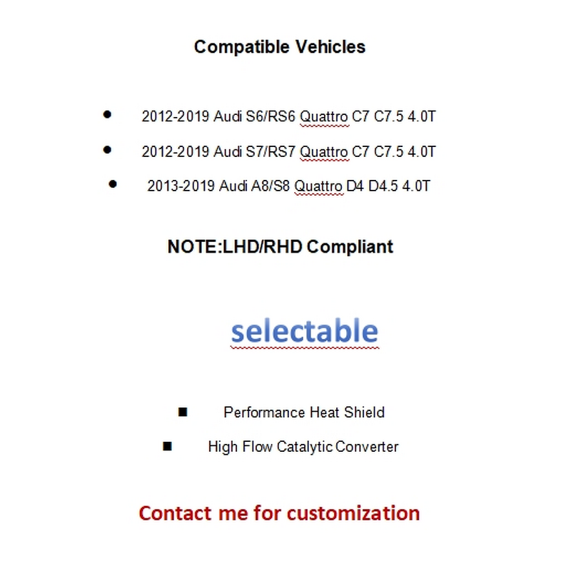 Downpipe Factory - OEM/ODM for Audi C7 RS7 RS6 S6 S7 4.0T TFSI