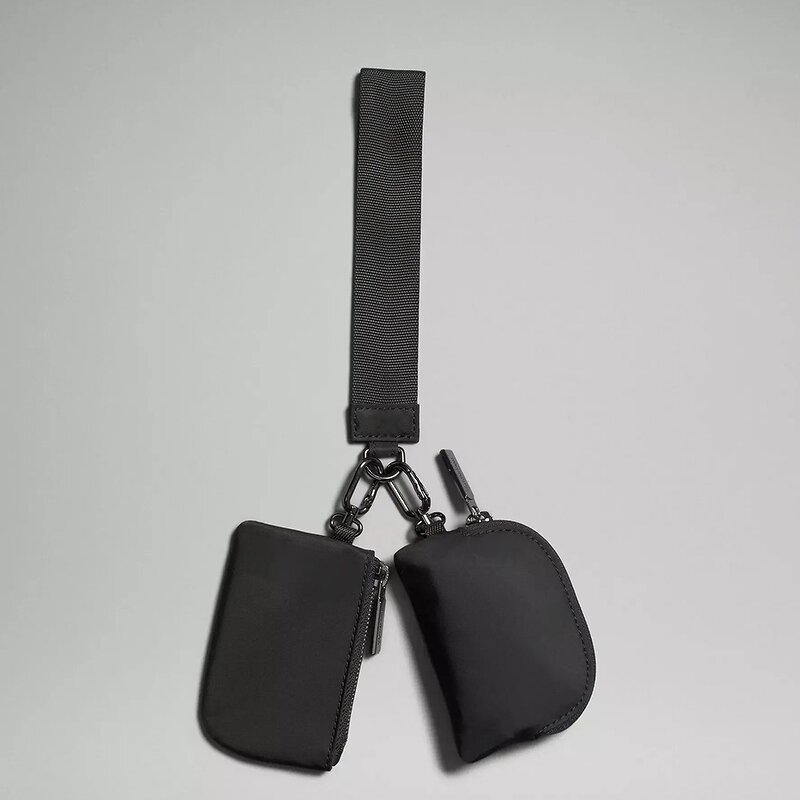 Keychain Wallet Supplier - OEM/ODM Custom Nylon Dual Pouch Clear Transparent Wristlet