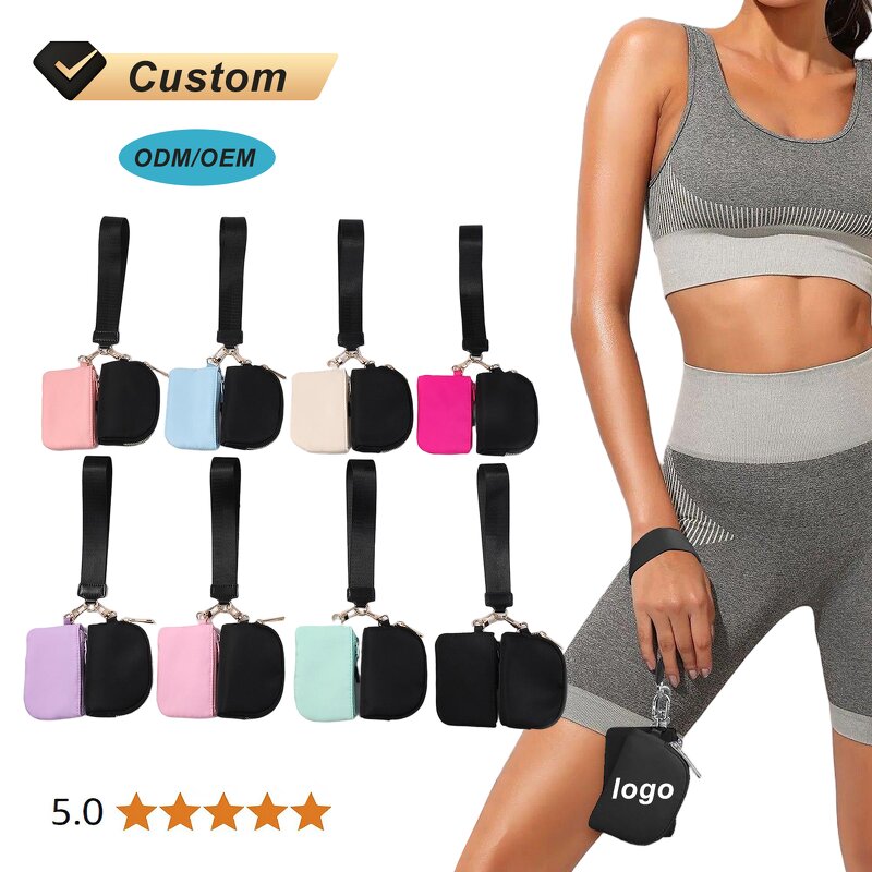 Key Chain Purse Manufacturer - OEM/ODM Unisex Modern Nylon Mini Dual Pouch Zipper