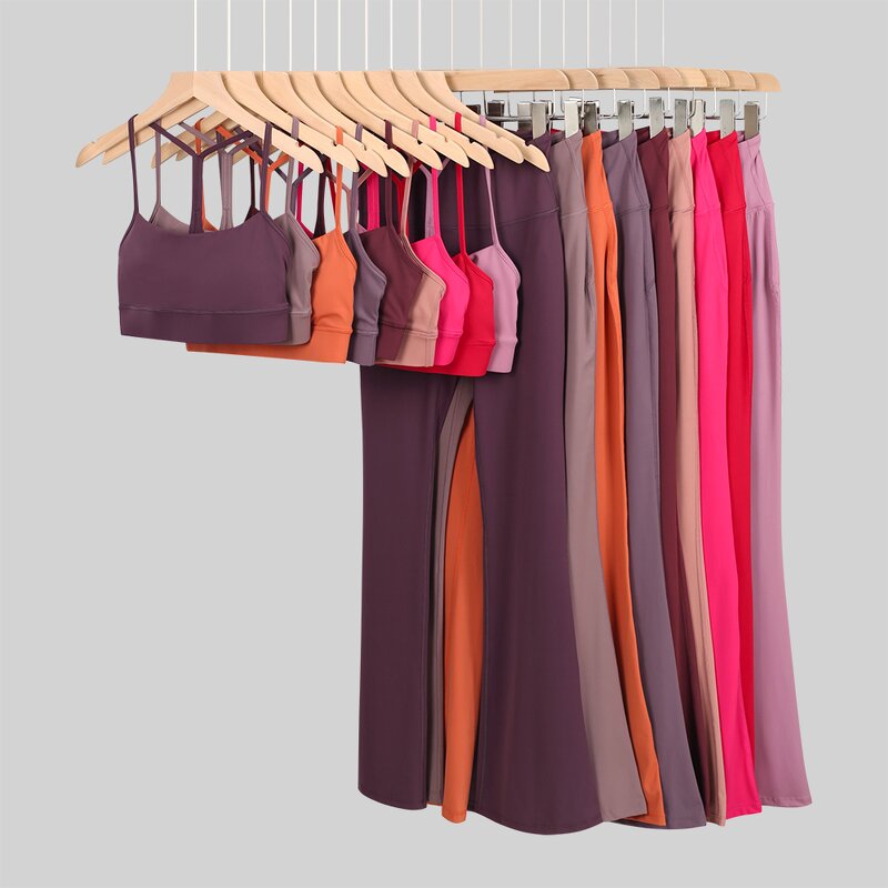 Leggings Set Manufacturer - OEM/ODM Custom Women's Solid Bra Flare Leggings Set