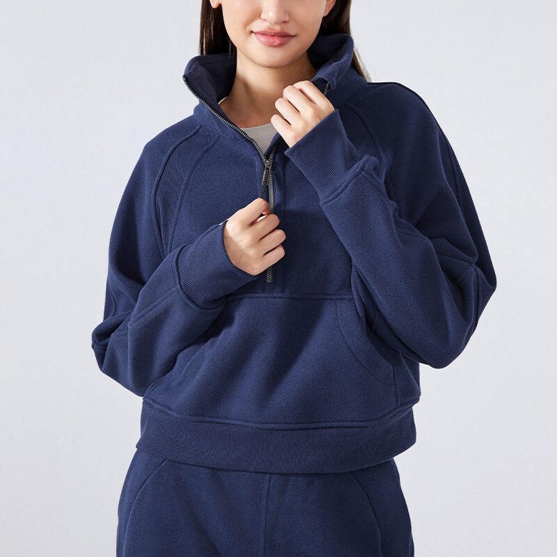 Tracksuit Manufacturer - OEM/ODM Custom Logo Fleece Half Zipper Breathable Sweatshirt