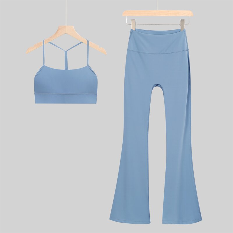 Leggings Set Manufacturer - OEM/ODM Custom Women's Solid Bra Flare Leggings Set