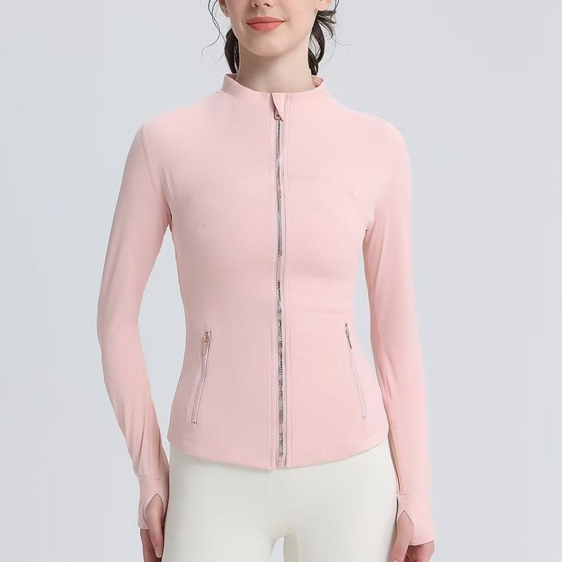 Yoga Jacket Factory - OEM/ODM Gold Zipper Seamless Breathable Workout Top