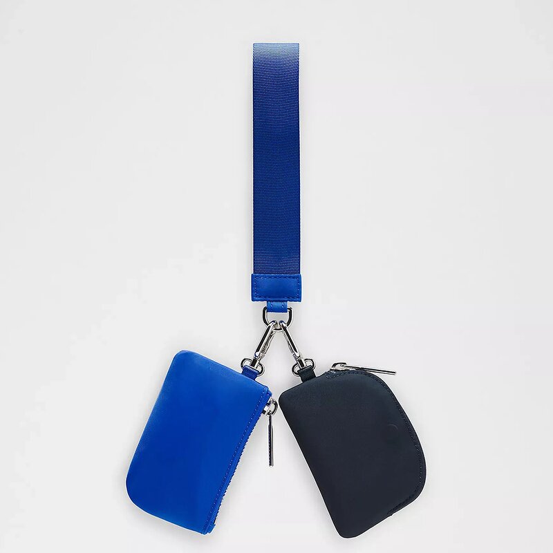 Keychain Wallet Supplier - OEM/ODM Custom Nylon Dual Pouch Clear Transparent Wristlet