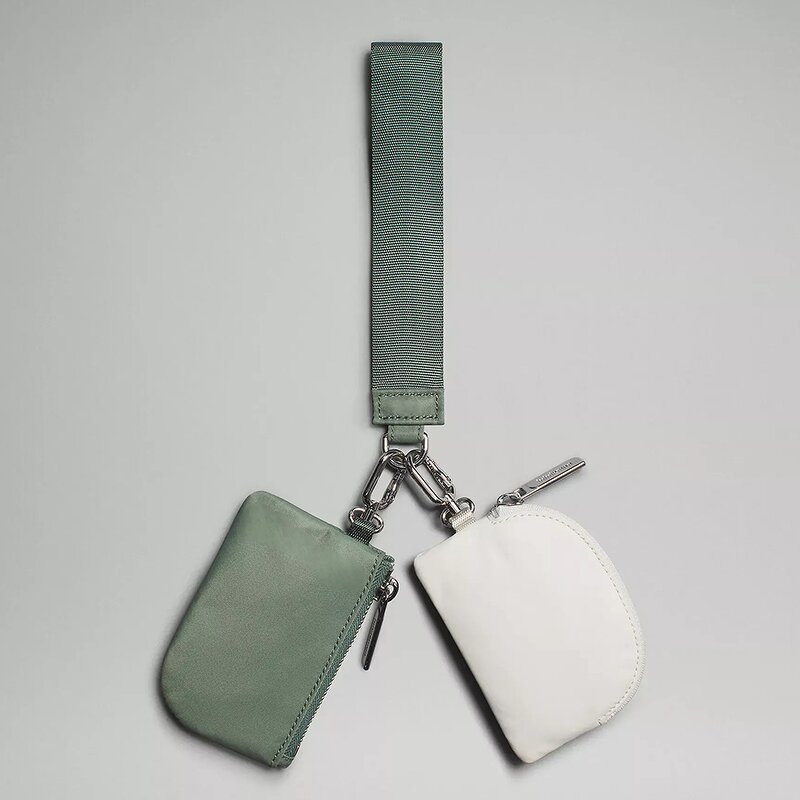 Keychain Wallet Supplier - OEM/ODM Custom Nylon Dual Pouch Clear Transparent Wristlet