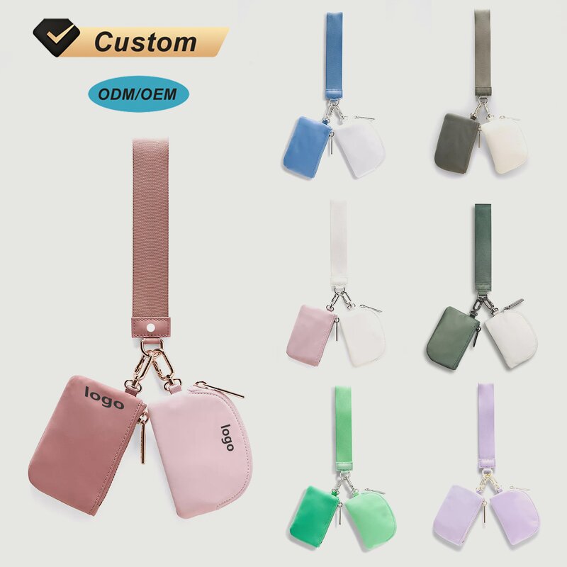 Keychain Wallet Supplier - OEM/ODM Custom Nylon Dual Pouch Clear Transparent Wristlet