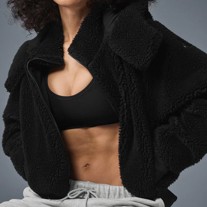 Sherpa Jacket Manufacturer - OEM/ODM Stand Collar Vintage Crop Length Hoodie Fleece