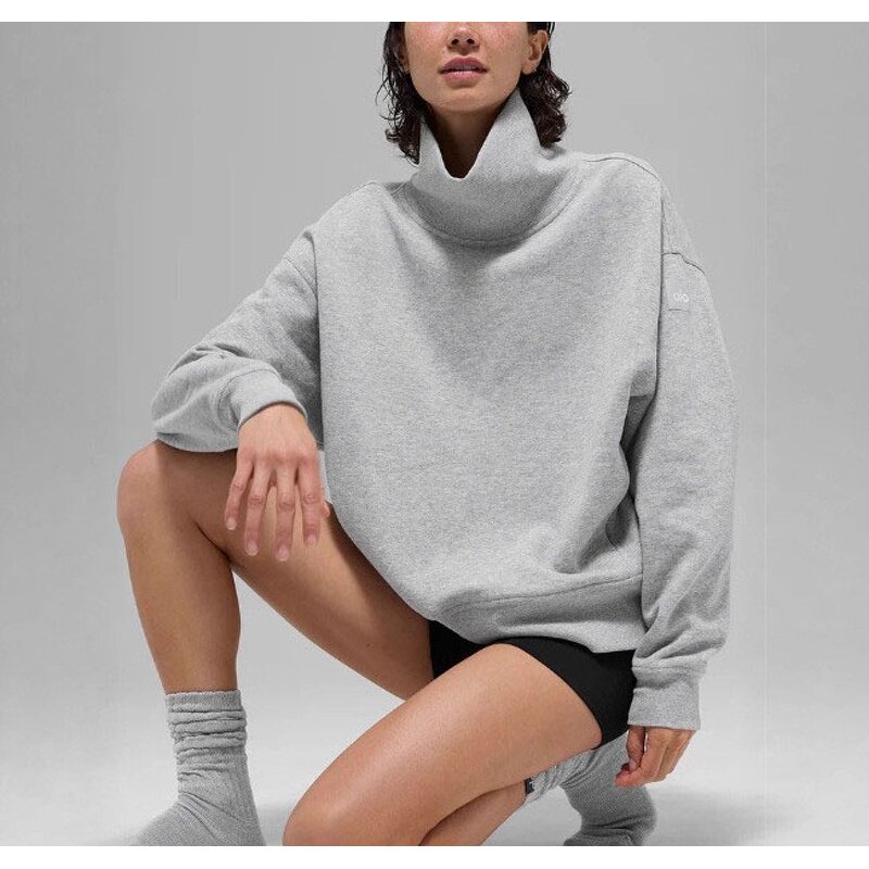 Mock Neck Sweater Factory - OEM/ODM Custom Embroidered Plain Long Sleeve Oversized
