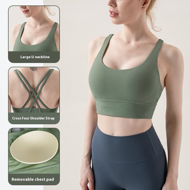 Sports Bra Manufacturer - OEM/ODM European American High-Intensity Push-Up Cross-Back