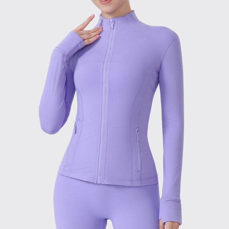 Yoga Jacket Factory - OEM/ODM Gold Zipper Seamless Breathable Workout Top