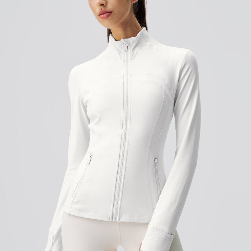 Workout Jacket Supplier - OEM/ODM Gold Zipper Seamless Breathable Nylon Spandex
