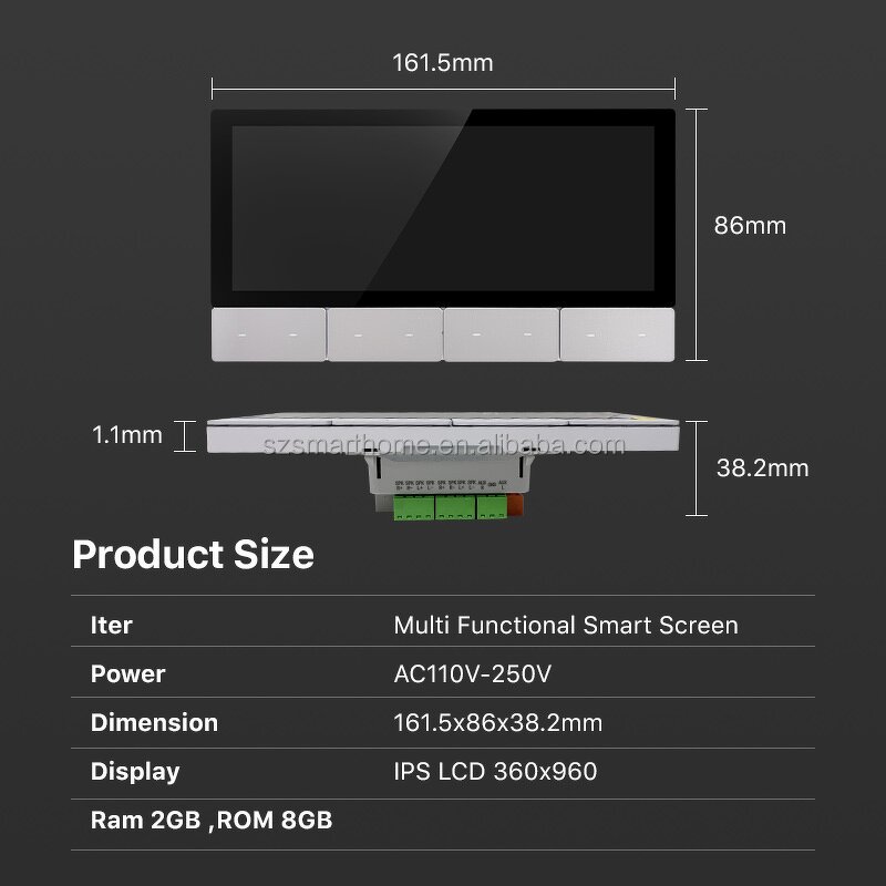 Touch Control Panel Manufacturer - OEM/ODM 6.2 Inch Wifi Smart Screen 8 Button Music