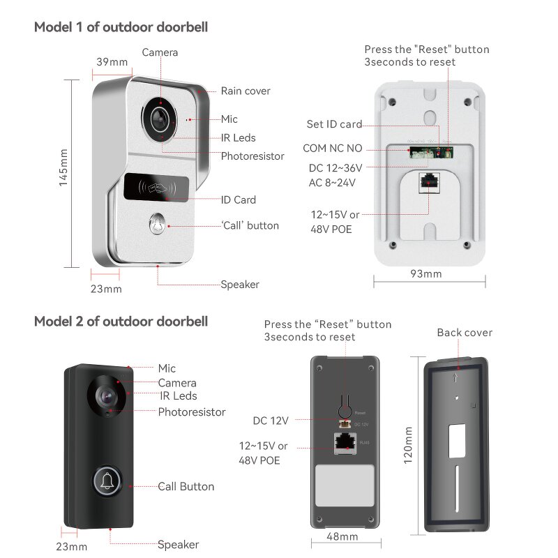 Video Doorbell Factory - OEM/ODM Wifi Tuya Wireless Visual Doorbell Motion Detection
