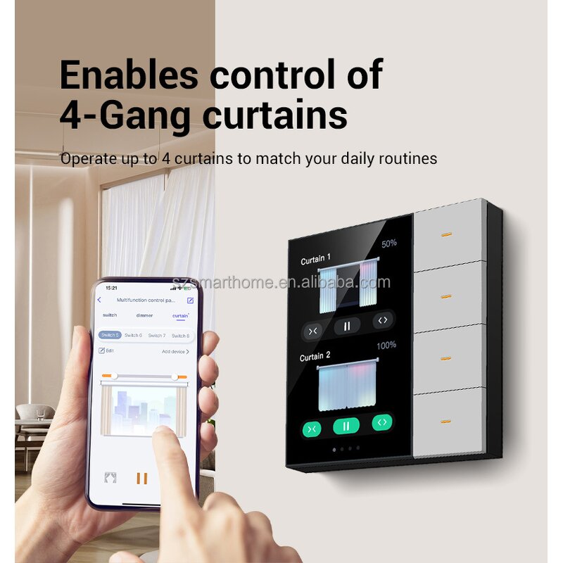 Smart Wall Switch Factory - OEM/ODM 4 Gang Zigbee Smart Life Touch Panel F3 Pro