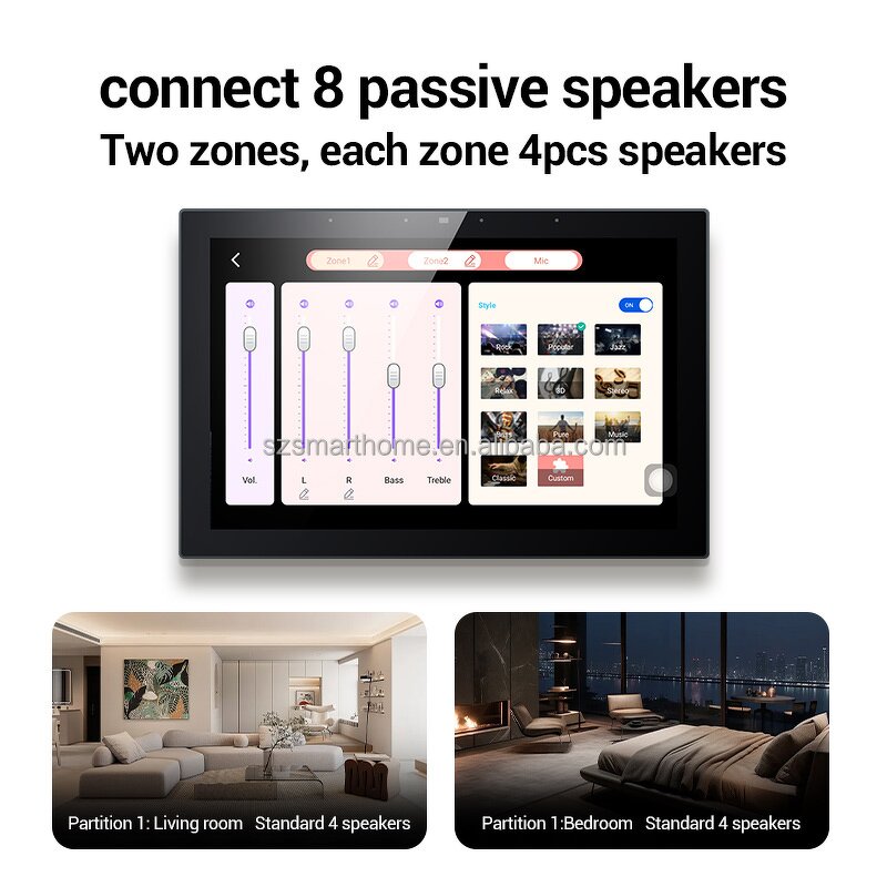Background Music Host Supplier - OEM/ODM 10 Inch Android 11 Tuya Zigbee 2 Zones Music