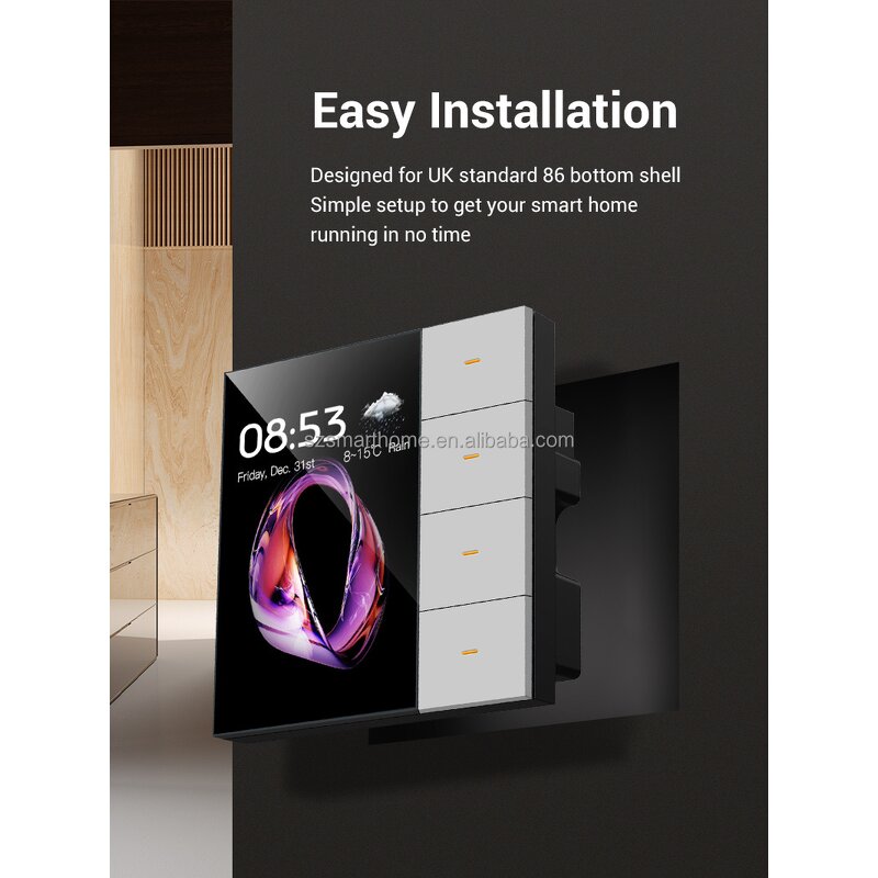 Smart Light Switch Manufacturer - OEM/ODM 3.5'' Tuya 4 Gang Relay 8 Scene Timer Switch