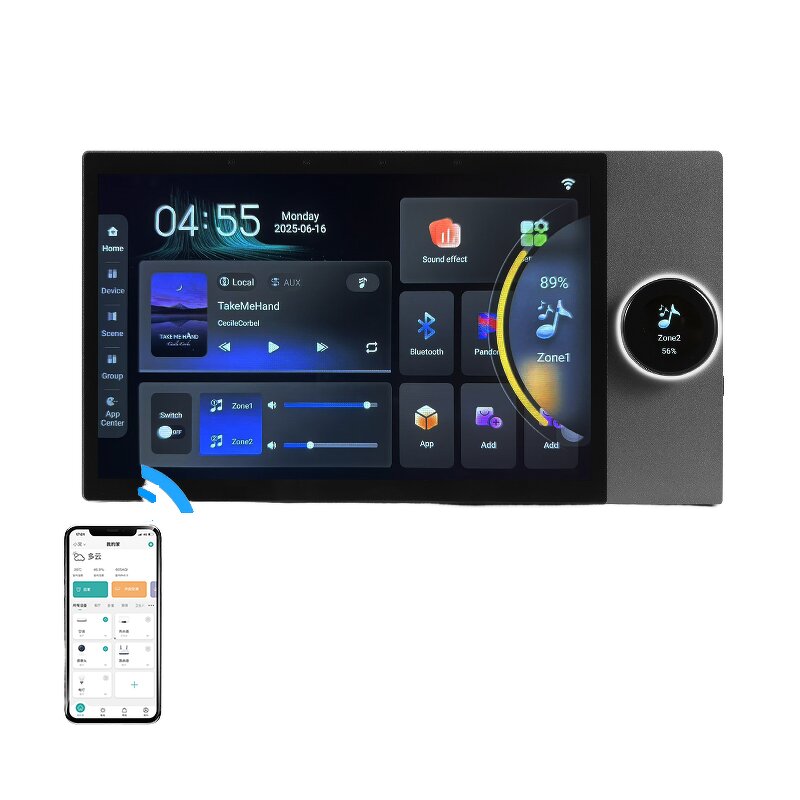 Background Music Host Supplier - OEM/ODM 7-inch IPS Display 8x30W Wall Amplifier Tuya