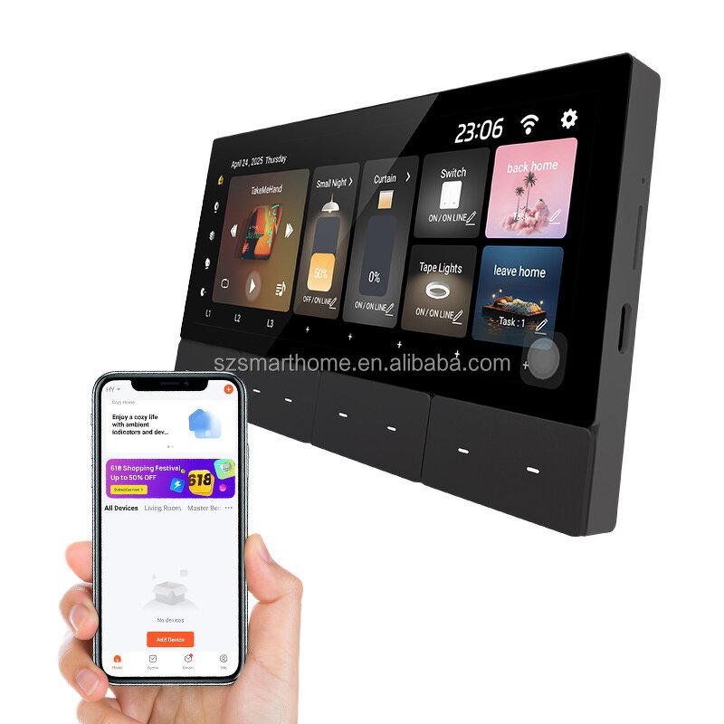 Smart Screen Panel Manufacturer - OEM/ODM New F5 6.2 Inch WiFi Ethernet Zigbee Music