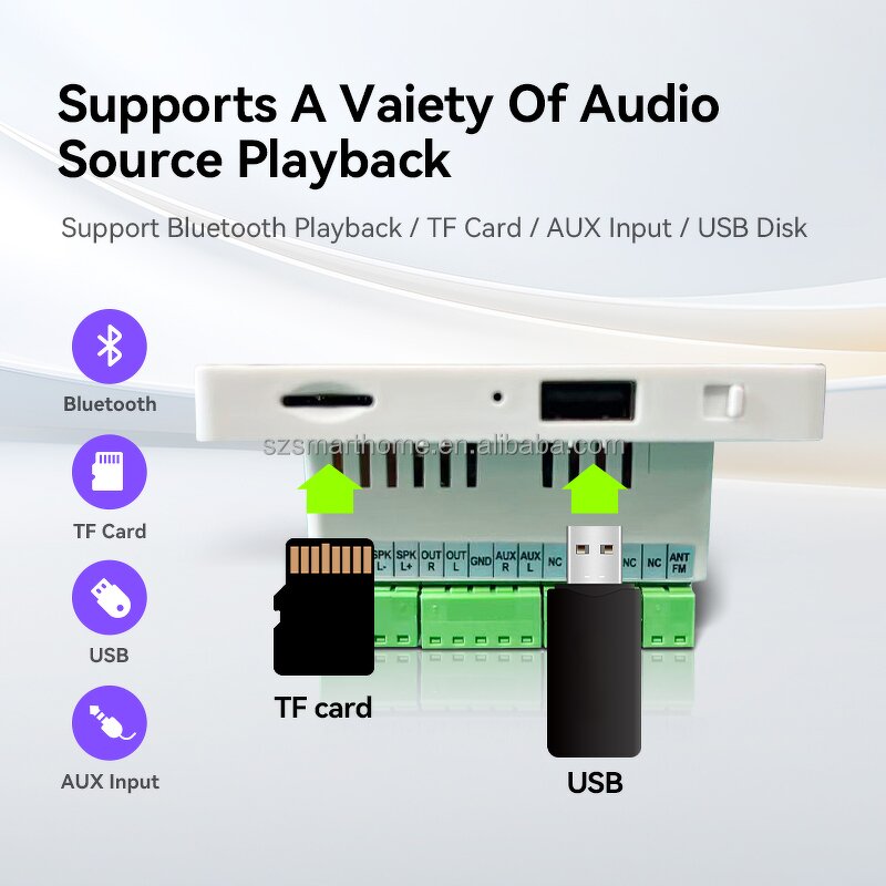 Audio Amplifier Set Factory - OEM/ODM 4-Inch Smart Home 2x25W Wall-Mounted Music Host