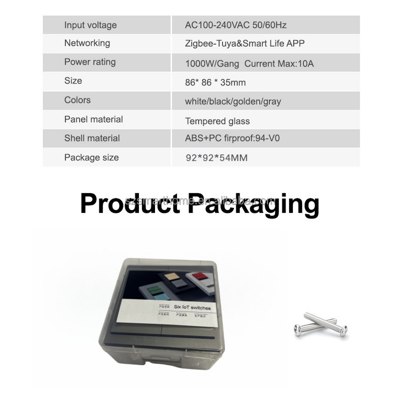 Glass Switch Factory - OEM/ODM 1/2/3/4/6 Gang Glass Zigbee Smart Life APP UK