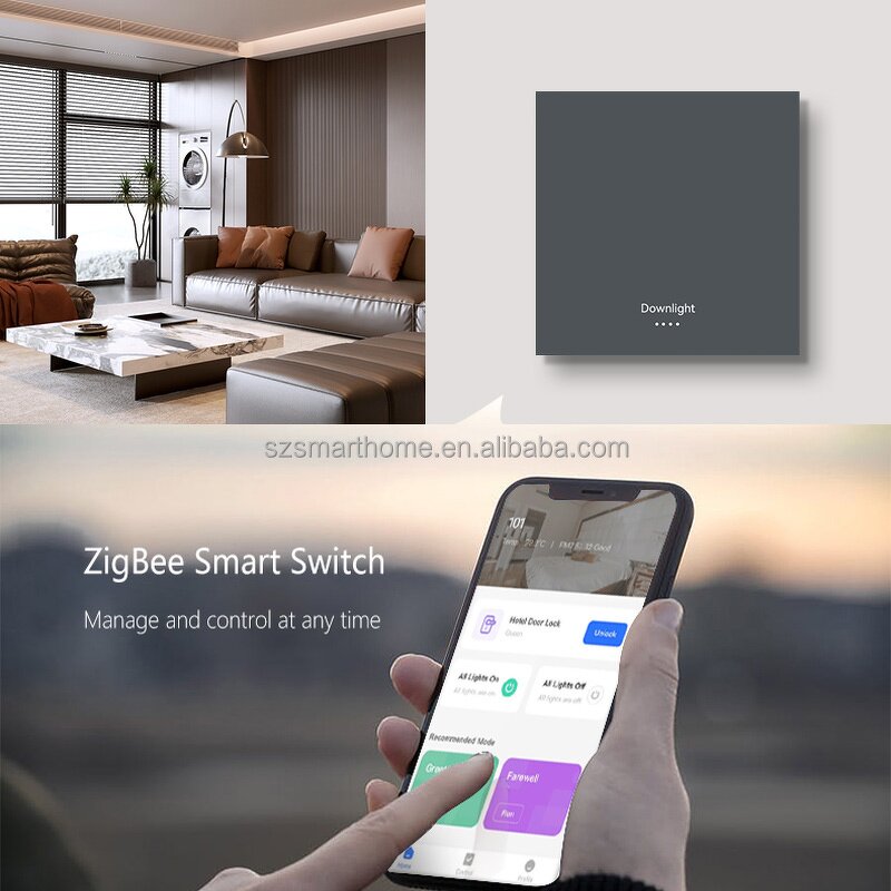 Smart Wall Switches Factory - OEM/ODM Tuya Smart Life APP 1/2/3/4/8 Gang Neutral Switch