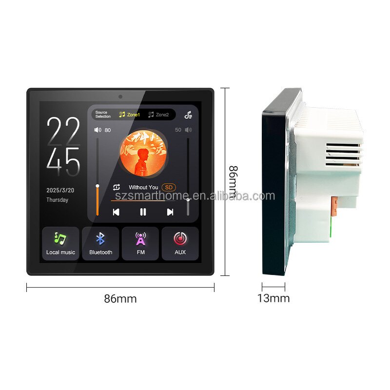Music Player System Factory - OEM/ODM 2 Zone Music Touch Screen TF USB AUX Radio Player
