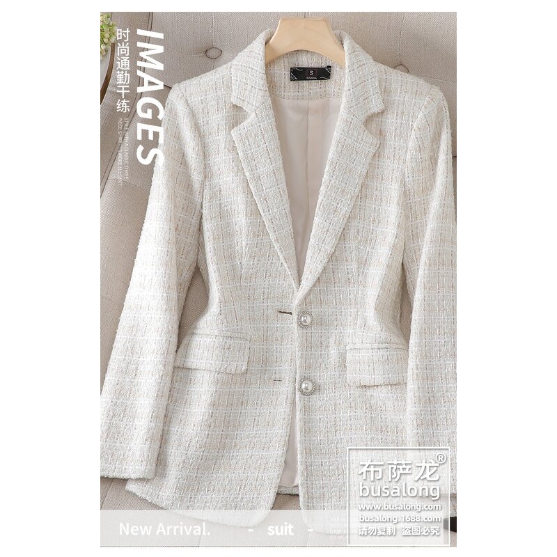 Women's Blazer Factory - OEM Long-Sleeve Professional Plaid Jacket