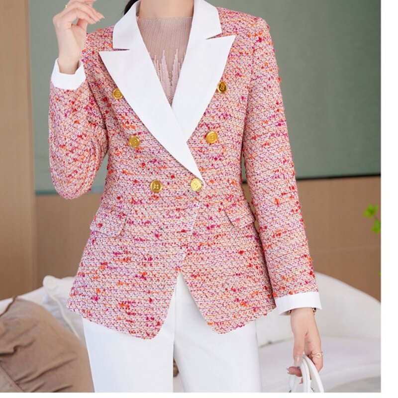 Women's Suit Set Factory - OEM Elegant Premium Print Blazer Trousers Professional