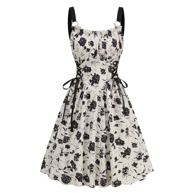 Women's Dresses Factory - OEM Digital Print Lace-Up Elegant Party Sexy Halter