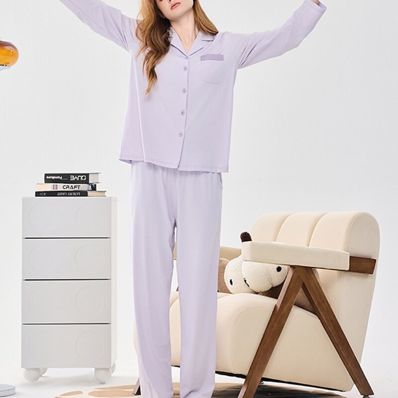 Women's Pajama Set Factory - OEM Bamboo Fiber Chest Pads Cool Feeling Homewear