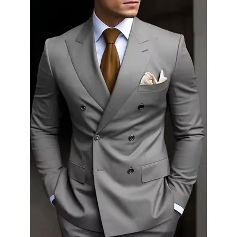Men's Suit Set Factory - OEM Double Breasted Classic Blazer Pants Wedding Business