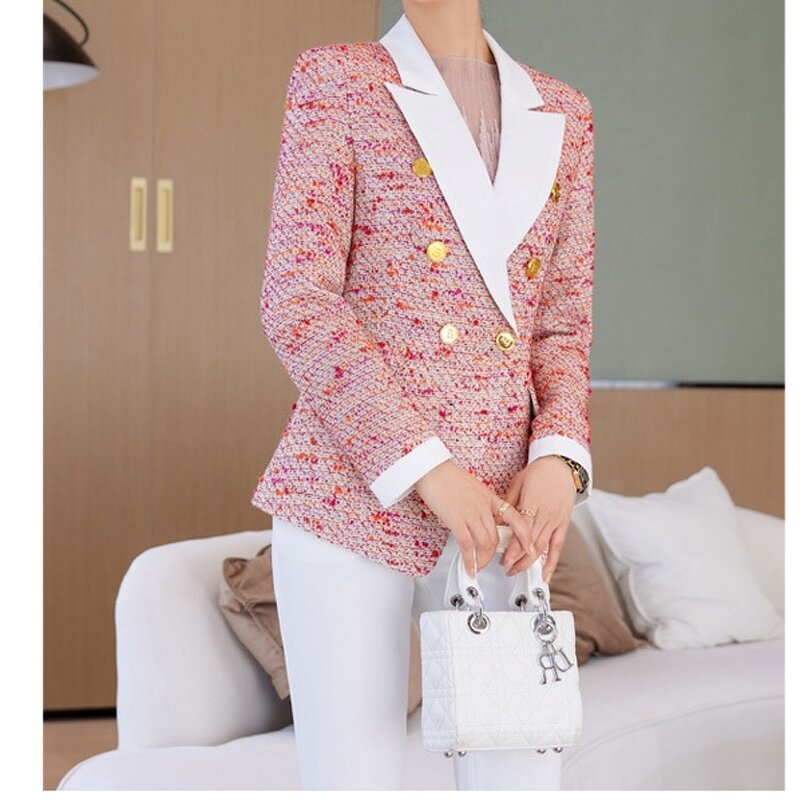 Women's Suit Set Factory - OEM Elegant Premium Print Blazer Trousers Professional