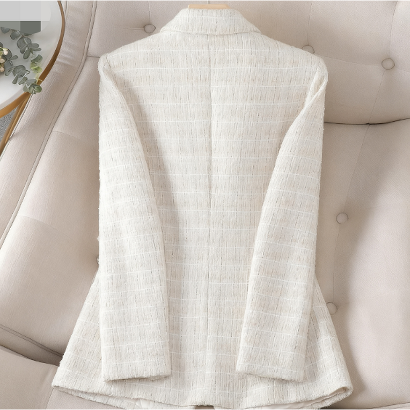 Women's Blazer Factory - OEM Long-Sleeve Professional Plaid Jacket