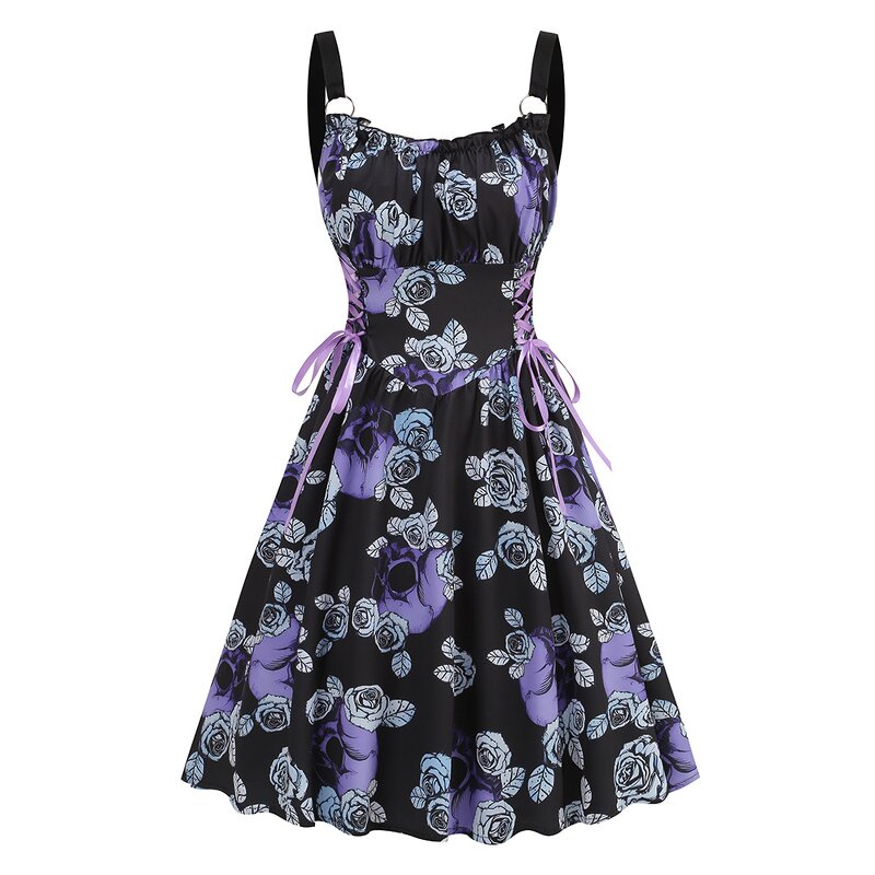 Women's Dresses Factory - OEM Digital Print Lace-Up Elegant Party Sexy Halter