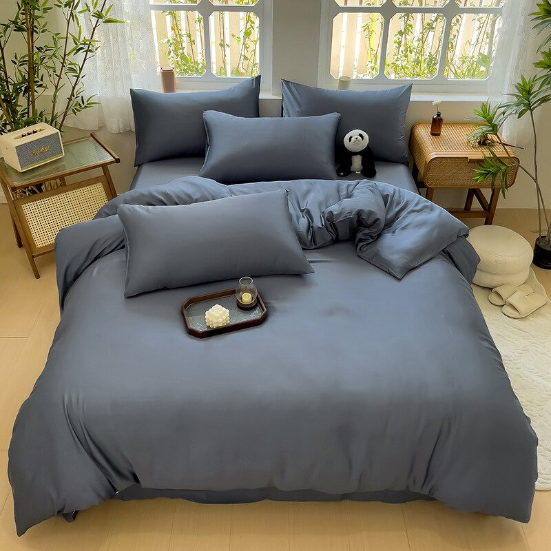 Bedding Set Factory - OEM Bamboo Fiber 2M Bed Sheet Quilt Cover 4-piece