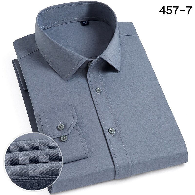 Men's Shirt Factory - OEM New Bamboo Fiber Long-sleeved Wrinkle-free Business