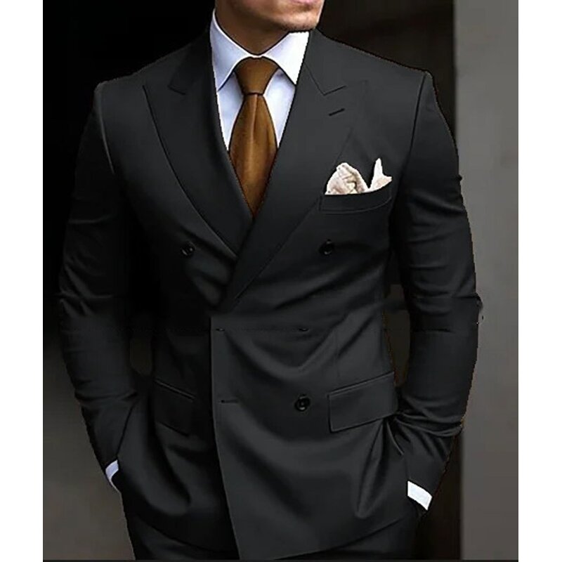 Men's Suit Set Factory - OEM Double Breasted Classic Blazer Pants Wedding Business