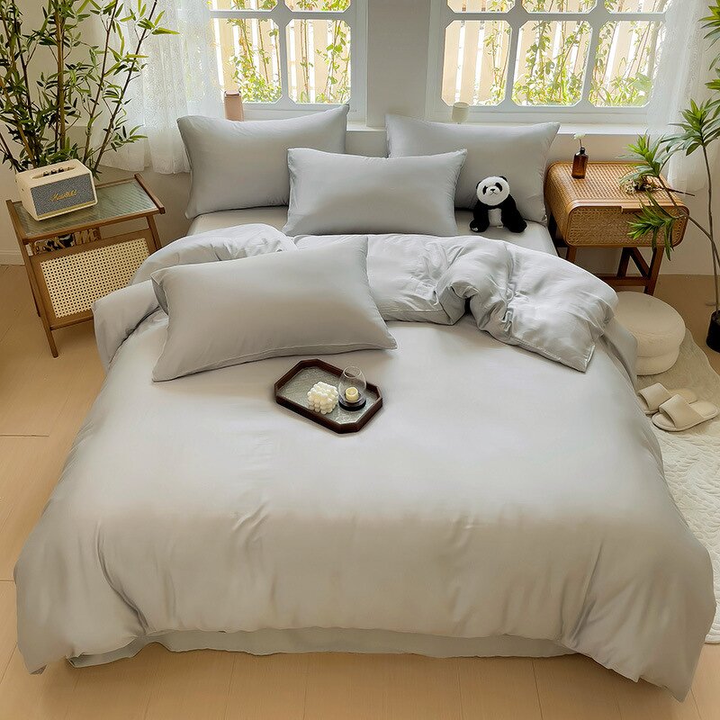Bedding Set Factory - OEM Bamboo Fiber 2M Bed Sheet Quilt Cover 4-piece