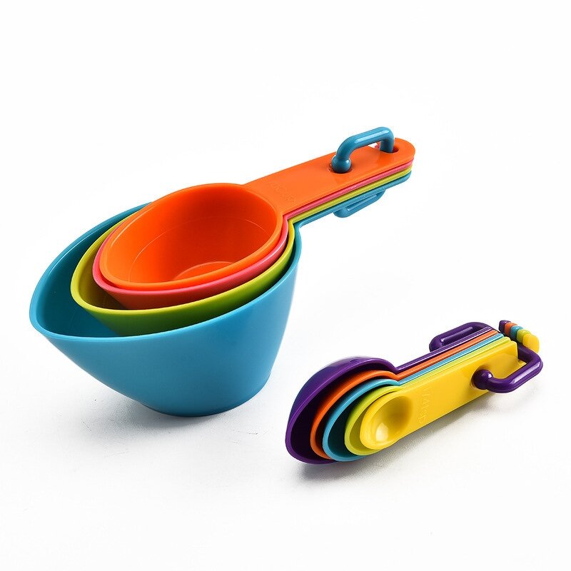 Measuring Cups Set Factory - OEM 9PCS 1Cup Food Grade Kitchen Plastic Different Colors