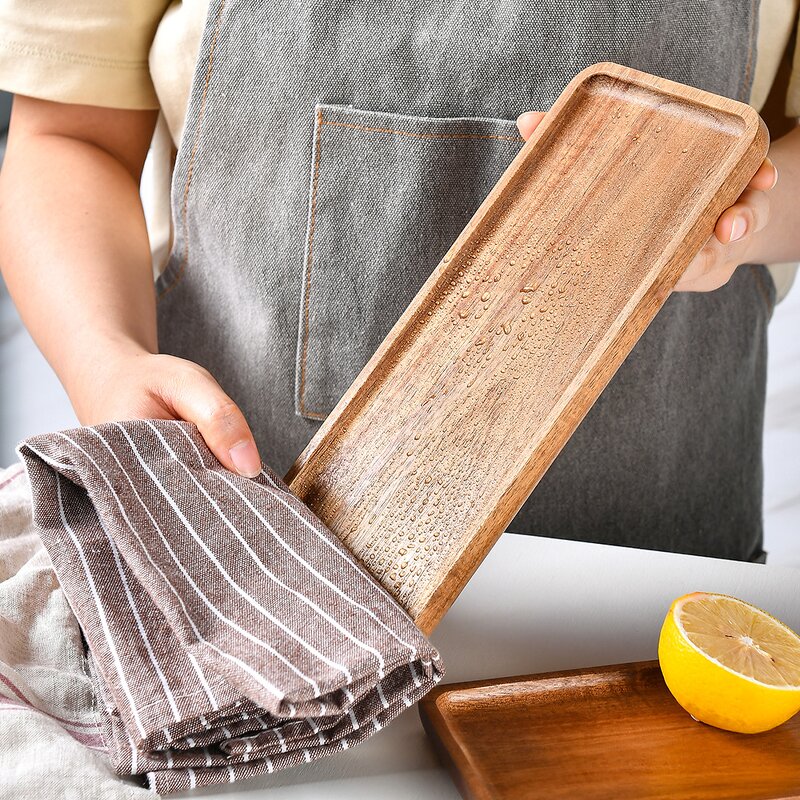 Food Tray Factory - OEM Wholesale Rectangle Dark Wood Charcuterie Board