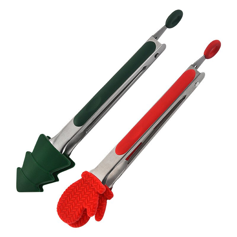 Silicone Tongs Factory - OEM Custom Logo Christmas Festive Utensil