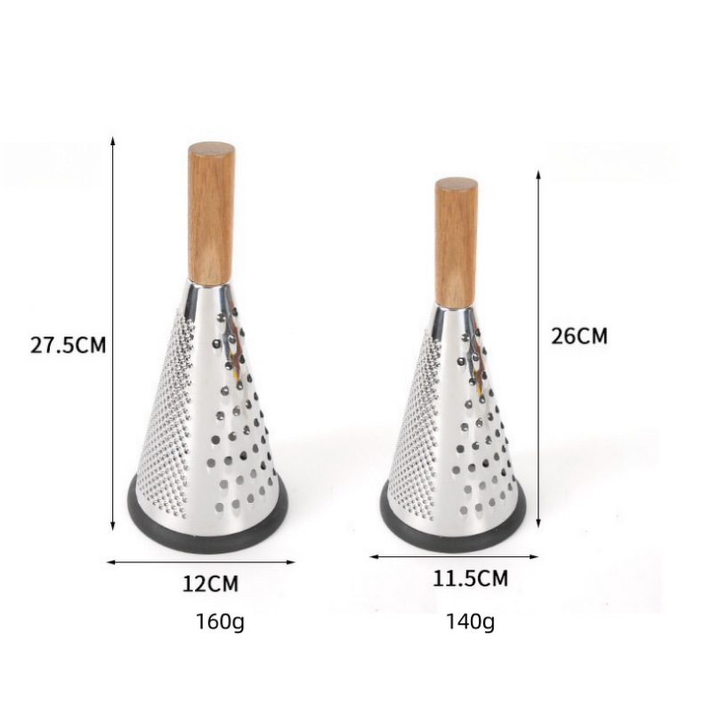 Vegetable Shredder Factory - OEM Wooden Handle 3-Sided Taper Stainless Steel Home