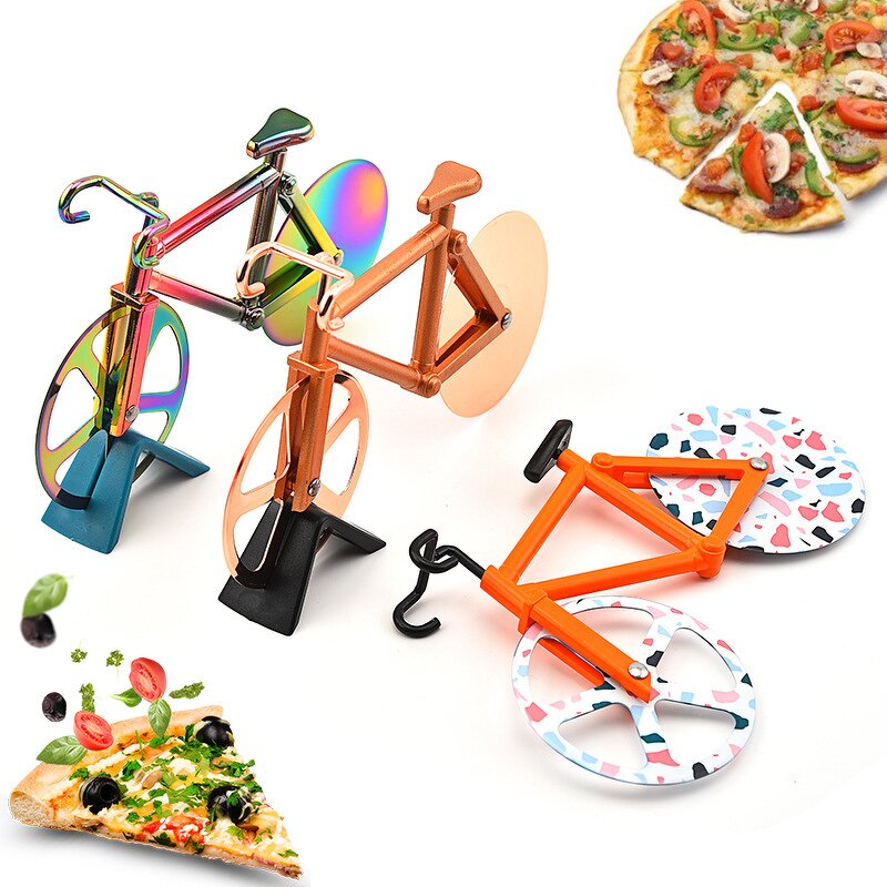 Pizza Slicer Factory - OEM Stainless Steel Bike Wheel Cutter With a Stand