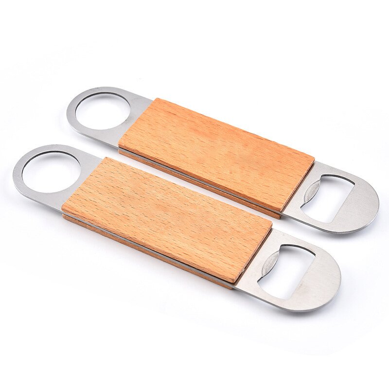 Bottle Opener Factory - Bulk 10pcs Stainless Steel with Wooden Handle